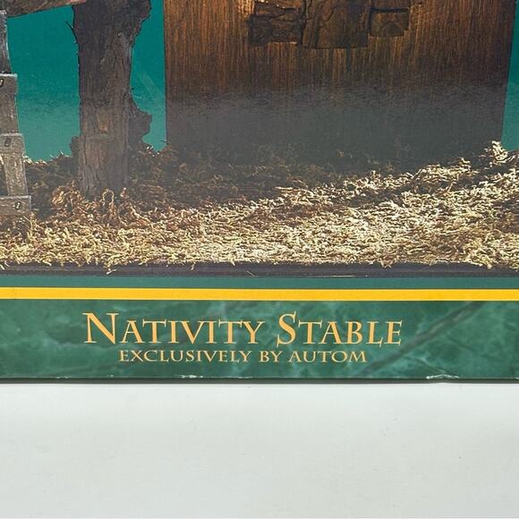 Vintage DiGiovanni Christmas Creche Holiday Nativity Stable Wood Moss Accent - Picture 10 of 15